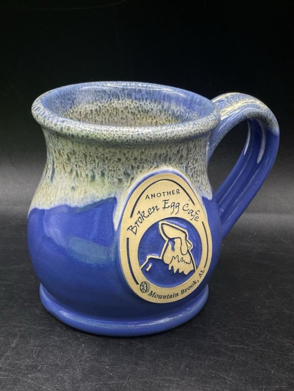 Another Broken Egg Cafe Deneen Pottery Blue Coffee Mug Cup Mountain Brook AL - Picture 3 of 8